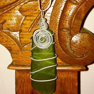 Handmade genuine cape cod sea glass pendants